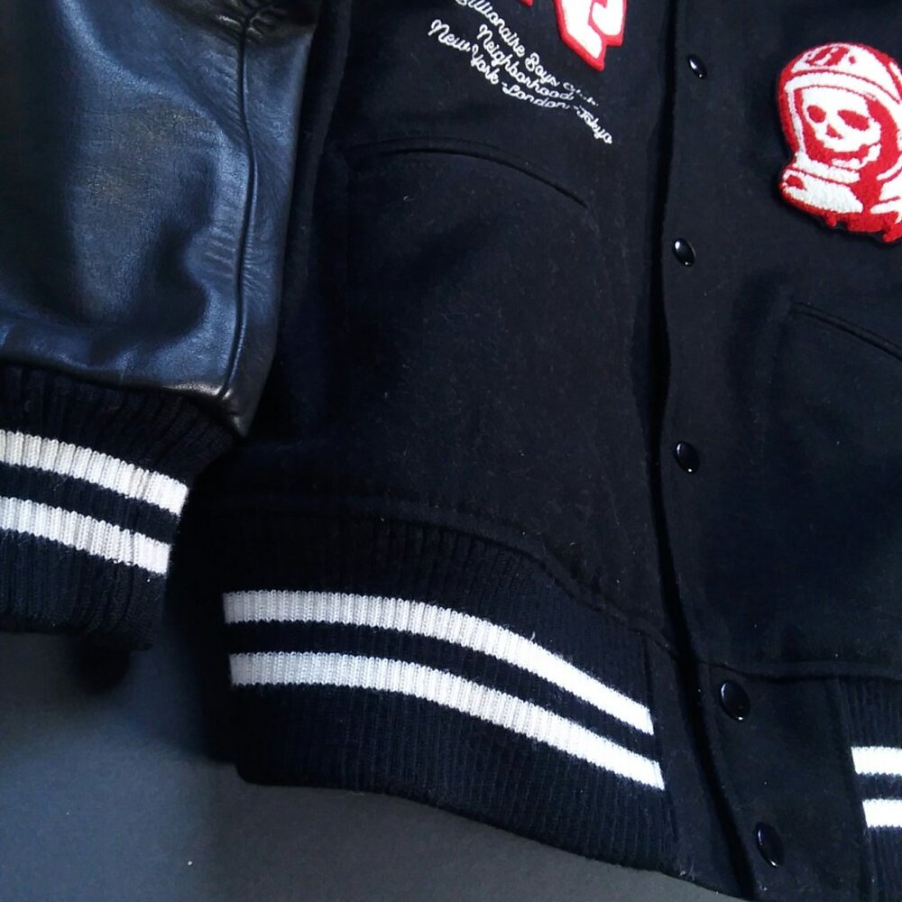 Billionaire Boys Club X Neighborhood 2018 Astro Skull Leather Varsity Jacket BBC - Picture 3 of 14